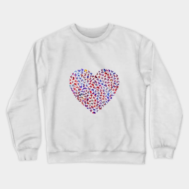 Butterflies in heart Crewneck Sweatshirt by RosaliArt